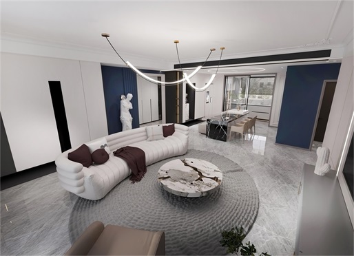 中?！ぞ砰?43平米簡約輕法式風(fēng)效果圖