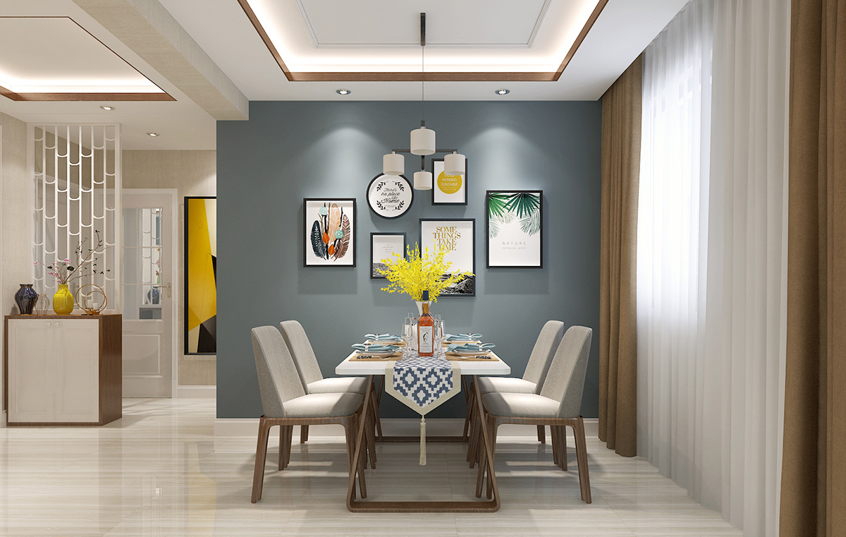 鳴湖半島132平米現代簡約風格裝修效果圖